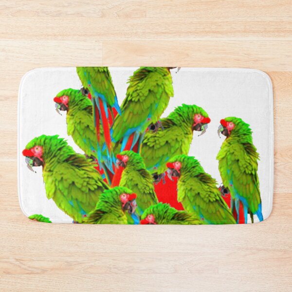 Item preview, ABSTRACT TROPICAL GREEN MACAWS RED-WHITE ART designed and sold by sharlesart.