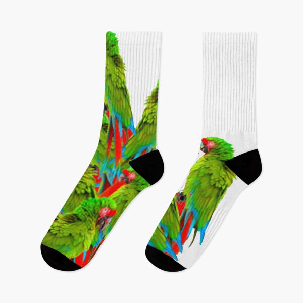 Item preview, ABSTRACT TROPICAL GREEN MACAWS RED-WHITE ART designed and sold by sharlesart.