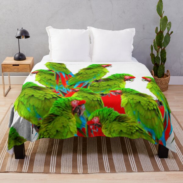 Item preview, ABSTRACT TROPICAL GREEN MACAWS RED-WHITE ART designed and sold by sharlesart.