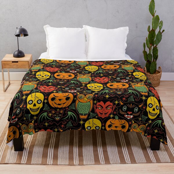 Item preview, Retro Halloween Pattern designed and sold by Carrie Cantwell Art.