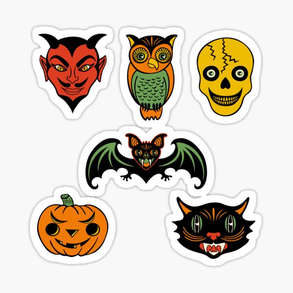 Item preview, Retro Halloween Pattern designed and sold by Carrie Cantwell Art.