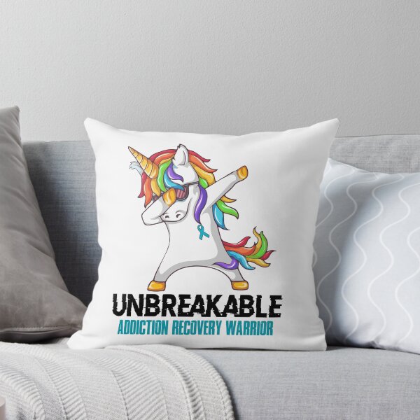 Item preview, Addiction Recovery Awareness - Unicorn Addiction Recovery Warrior Ribbon UNBREAKABLE designed and sold by Fernandezf.