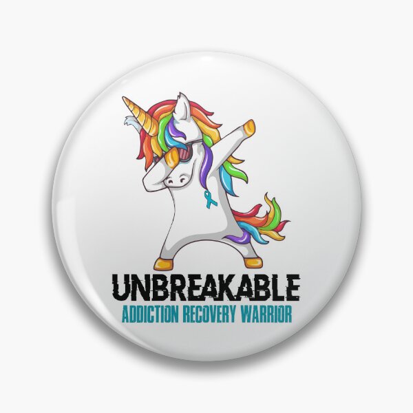Item preview, Addiction Recovery Awareness - Unicorn Addiction Recovery Warrior Ribbon UNBREAKABLE designed and sold by Fernandezf.
