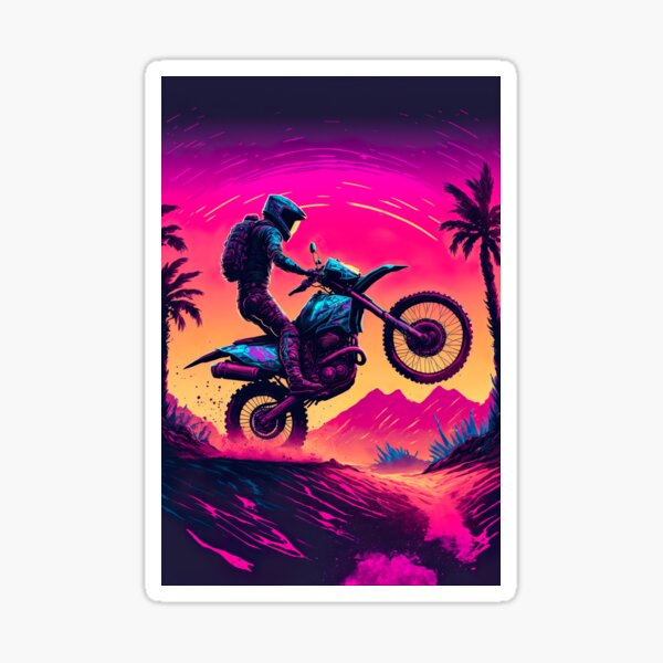 Item preview, Cyber Future Dirt Bike With Neon Colors designed and sold by KoolArtDistrict.