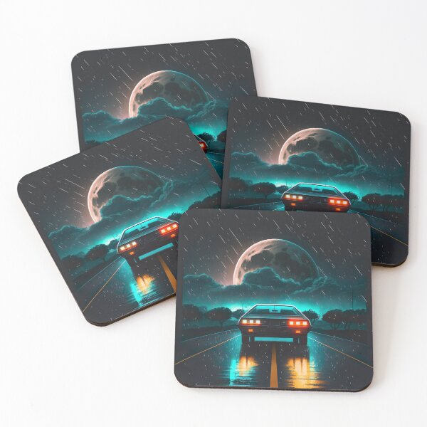 Item preview, Synthwave Car Moon Rain designed and sold by Makoto-Styl.