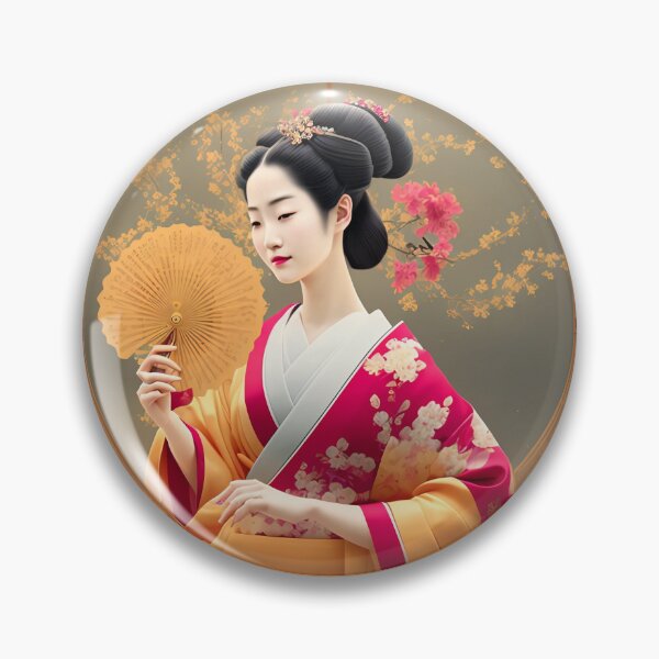 Item preview, "Geisha in the Mirror" Digital Art - 2D Original Artwork of a geisha in front of a mirror designed and sold by AlePosters.