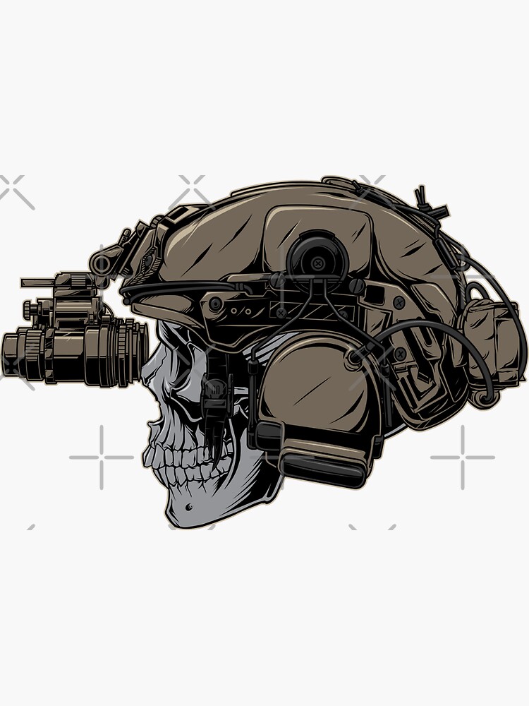 ““Dead of Night” Night Vision Skull” Sticker for Sale by CaptainKrunk
