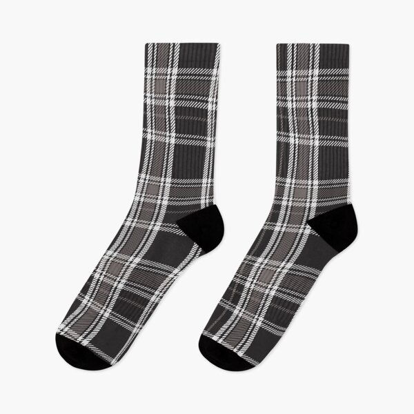 Item preview, Dark Academia Plaid Tartan in Black, Grey, Gray, and White designed and sold by Zab Butler Design.
