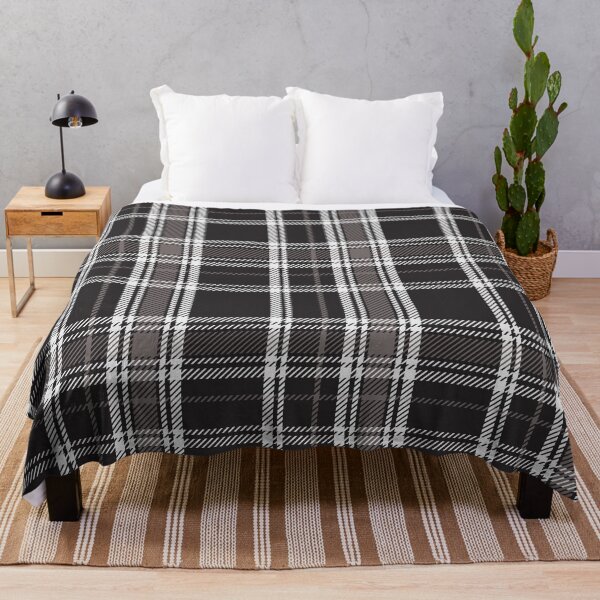 Item preview, Dark Academia Plaid Tartan in Black, Grey, Gray, and White designed and sold by Zab Butler Design.