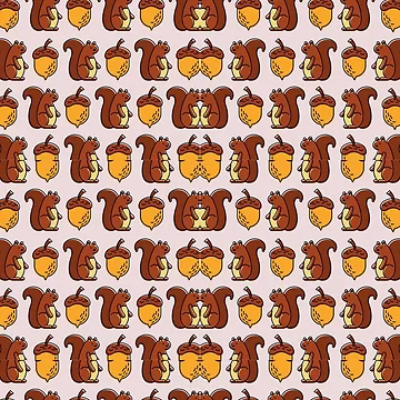 Artwork thumbnail, Cute Squirrel Patterns by SAM FRITA