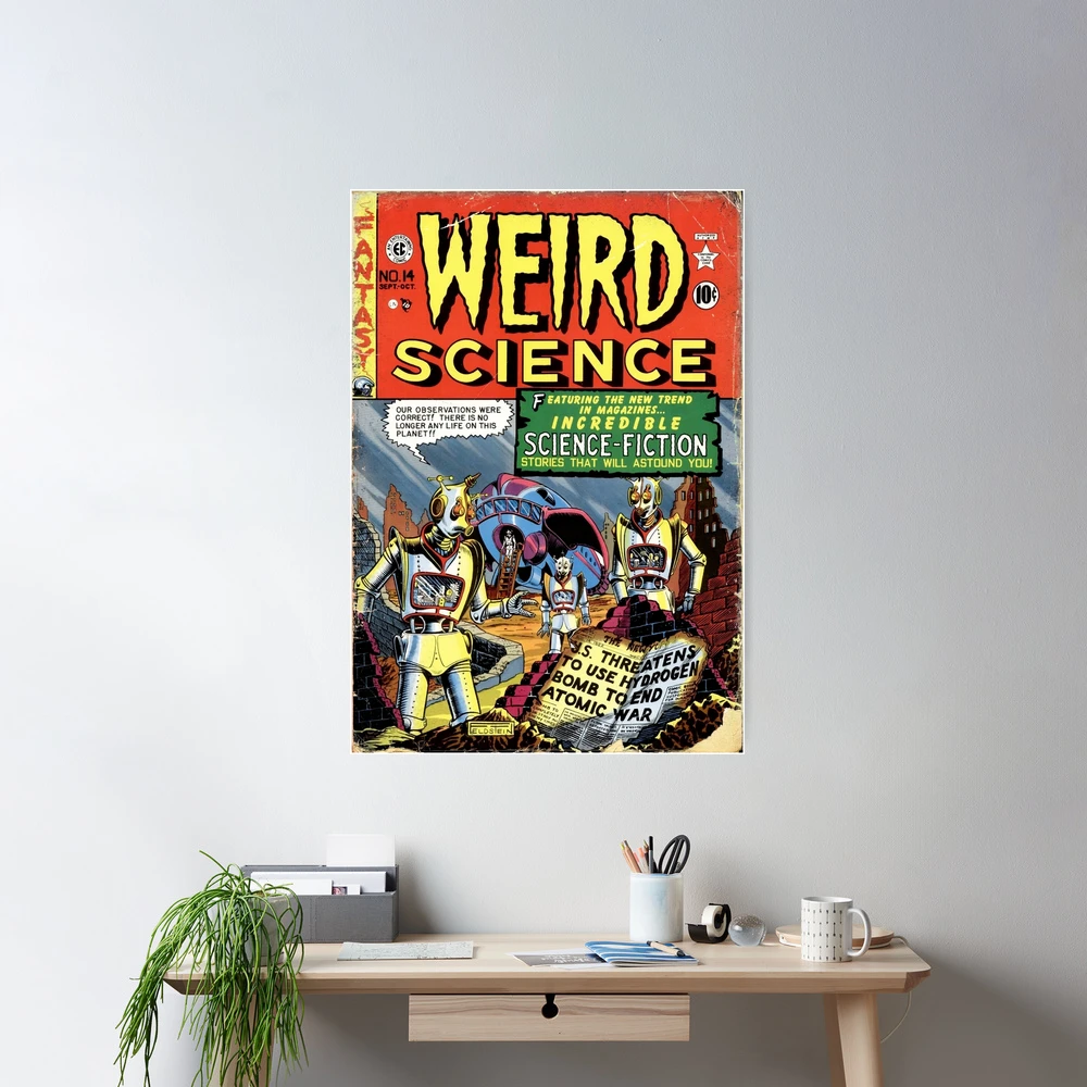 Weird and Science - Vintage Comic Book Cover -1950s sci-fi