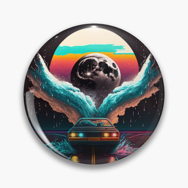 Item preview, retrowave moon 80s designed and sold by Makoto-Styl.