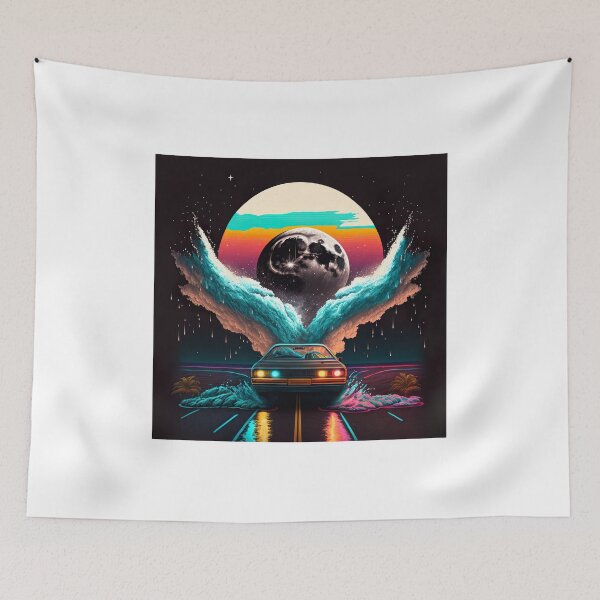 Item preview, retrowave moon 80s designed and sold by Makoto-Styl.