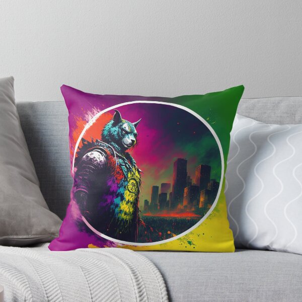 Item preview, "Feline Samurai" - 2D Original Artwork, Colorful and Evoking designed and sold by AlePosters.