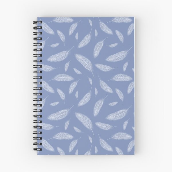 Item preview, Feathers white blue drawn pattern designed and sold by WeArePear.