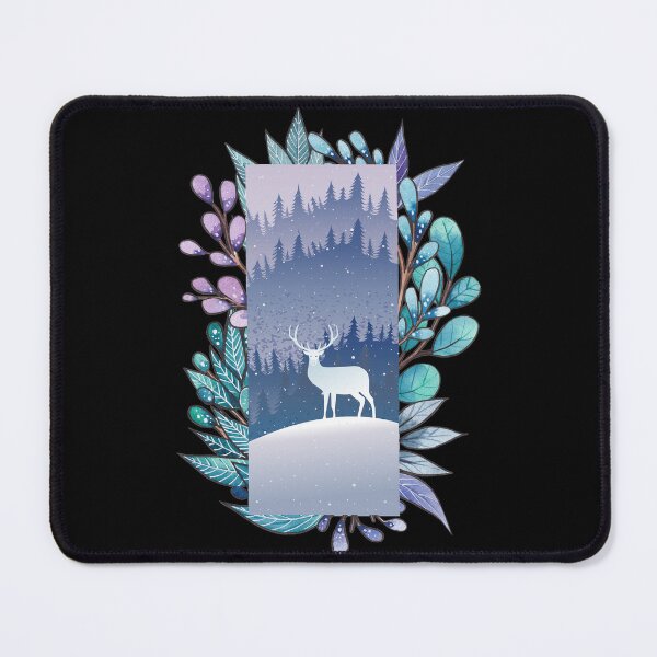 Item preview, Winter Stag in Purple Blue Frame with Snowfall designed and sold by CreativNode.
