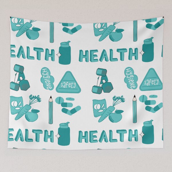 Artikelvorschau, Teal Turquoise Health School Subject Sticker Pack entworfen und verkauft von The-Goods.