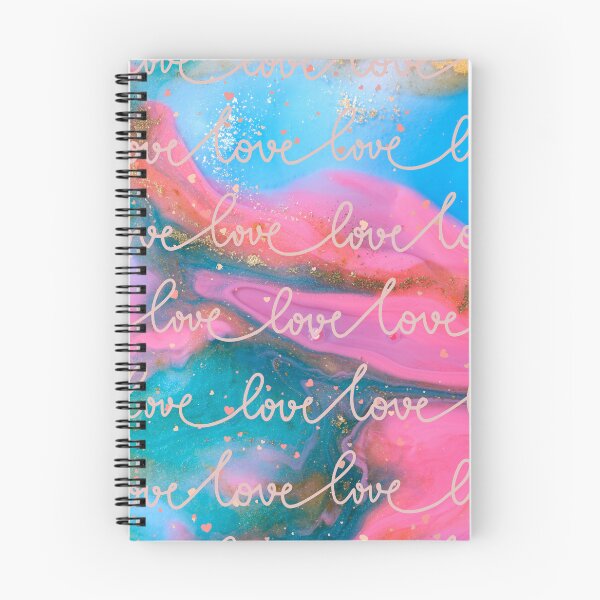 Item preview, Love.. repeating on a pink and blue marble background with valentine hearts designed and sold by ditzy-designs.