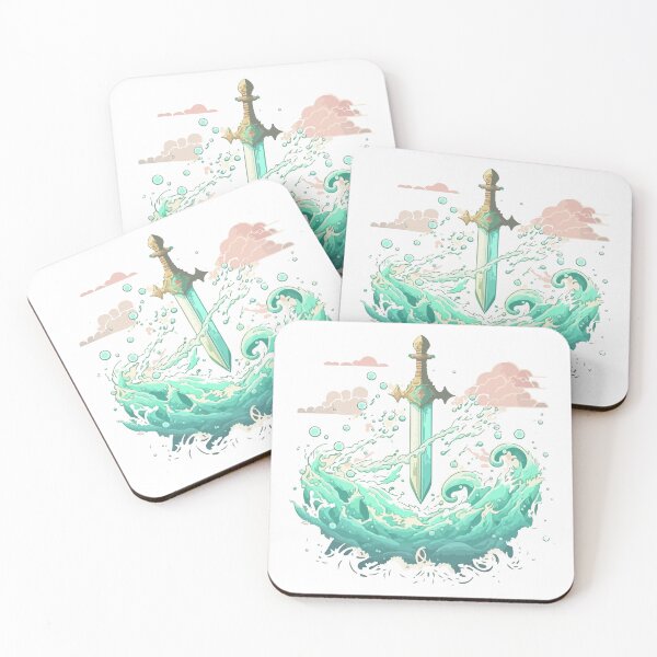 Item preview, Water element sword 3, Game art, RPG, pastel color art designed and sold by Daimonxart.