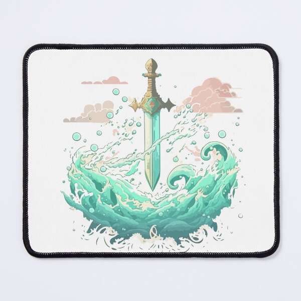 Item preview, Water element sword 3, Game art, RPG, pastel color art designed and sold by Daimonxart.