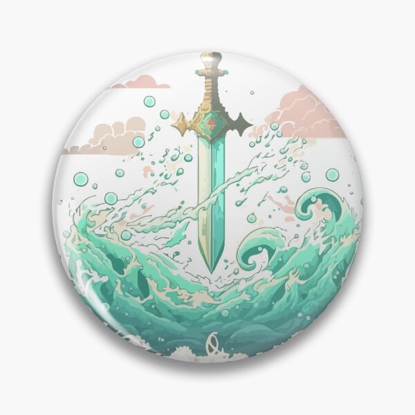 Item preview, Water element sword 3, Game art, RPG, pastel color art designed and sold by Daimonxart.