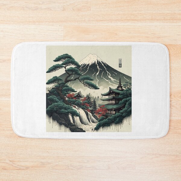 Artikelvorschau, Japanischer Old Mountain Ukiyoe-Kunstwasserfall entworfen und verkauft von Makoto-Styl.