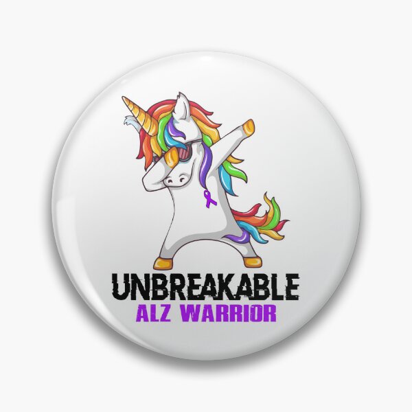 Item preview, ALZ Awareness - Unicorn ALZ Warrior Ribbon UNBREAKABLE designed and sold by Fernandezf.