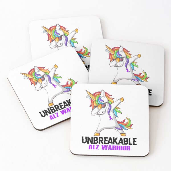 Item preview, ALZ Awareness - Unicorn ALZ Warrior Ribbon UNBREAKABLE designed and sold by Fernandezf.