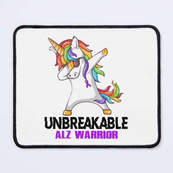 Item preview, ALZ Awareness - Unicorn ALZ Warrior Ribbon UNBREAKABLE designed and sold by Fernandezf.