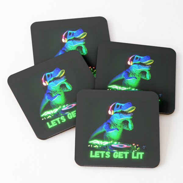 Item preview, Let's get lit - dinosaur designed and sold by Yankee Doodle Gandy.