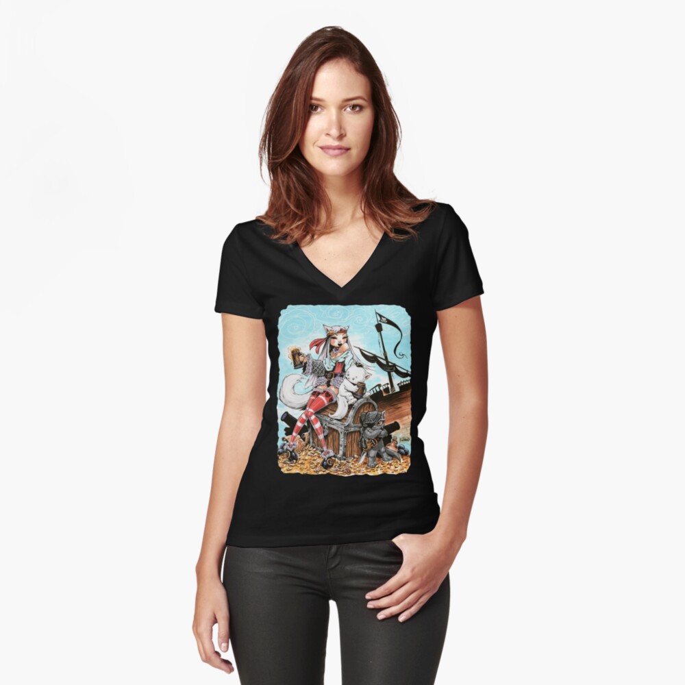 Item preview, Fitted V-Neck T-Shirt designed and sold by gWebberArts.