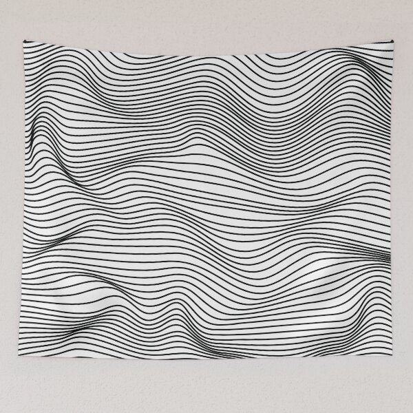 Item preview, 3D Drunk black and white waves designed and sold by StreetNoise.