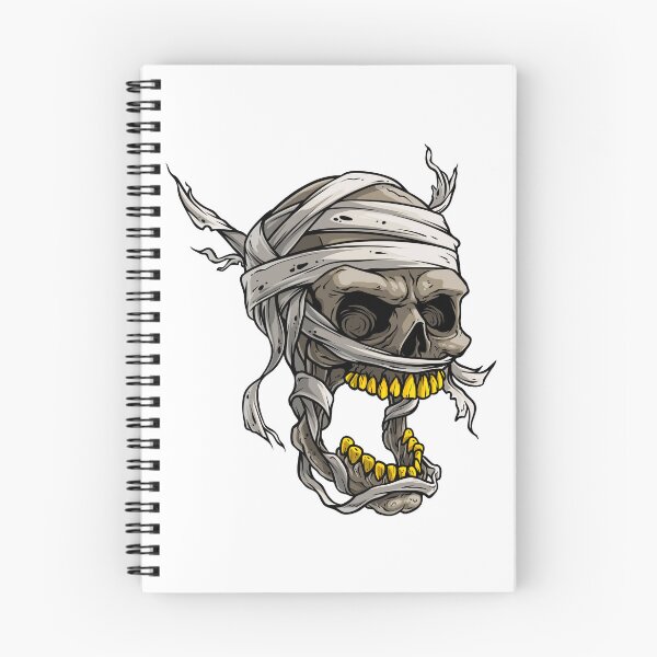 Item preview, Mummy skull tattoo art designed and sold by Estalon.