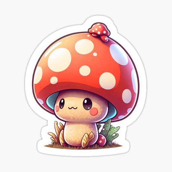 Mushroom Cow Matte Vinyl Sticker Kawaii Stickers Cute Decal Cut 