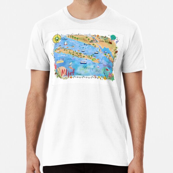 Item preview, Illustrated island Map of Mljet designed and sold by taika tori.
