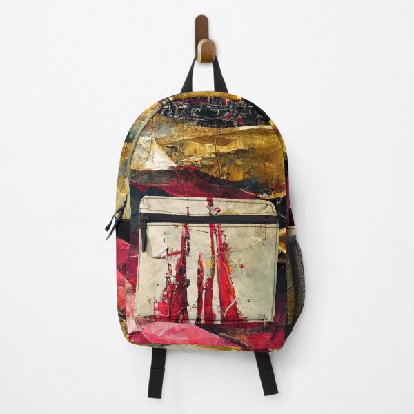 Item preview, Abstract ships over the sea of ruby and gold designed and sold by Michael Bollin.