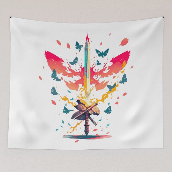 Item preview, Fire element sword 1, Game art, RPG, pastel color art designed and sold by Daimonxart.