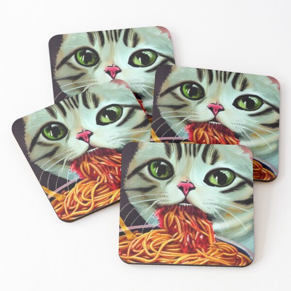 Item preview, Cat Eating Spaghetti designed and sold by KraftCraftyArts.