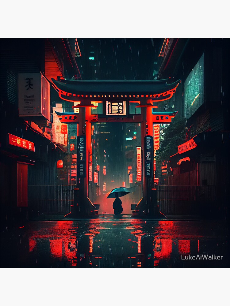 a-cyberpunk-torii-gate-between-districts-in-tokyo-sticker-for-sale