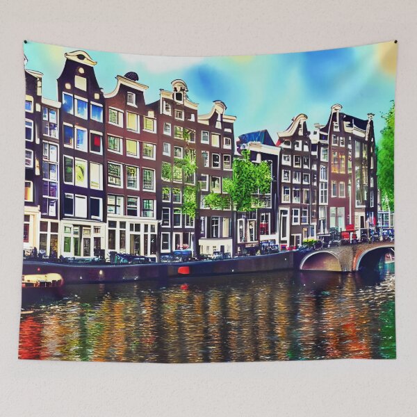 Item preview, Amsterdam Watercolor Art, City Landscape, Amsterdam Artwork designed and sold by viewgraphics.