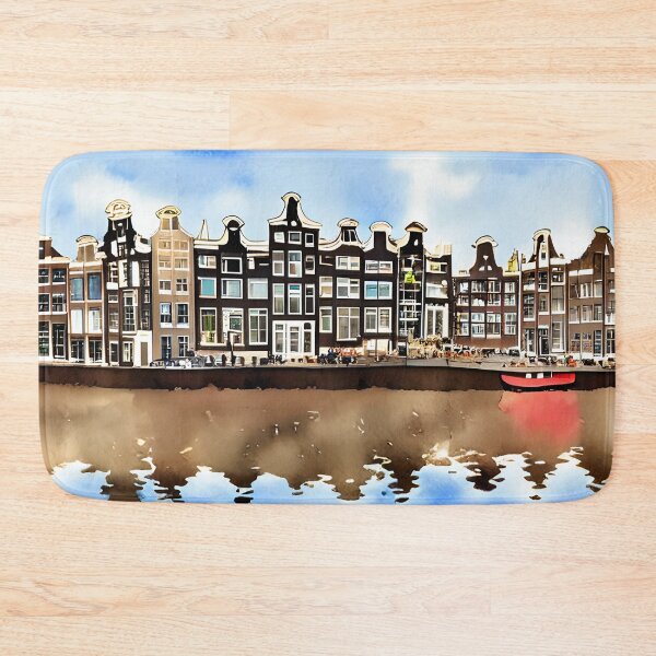 Item preview, Amsterdam Watercolor Art, City Landscape, Amsterdam Artwork designed and sold by viewgraphics.