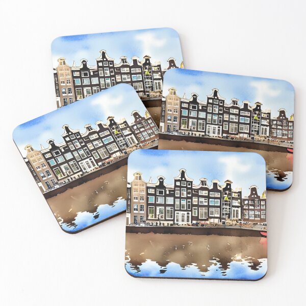 Item preview, Amsterdam Watercolor Art, City Landscape, Amsterdam Artwork designed and sold by viewgraphics.
