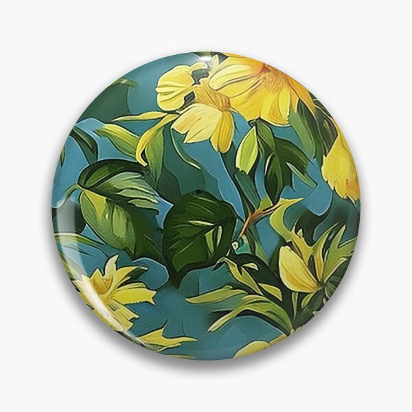 Item preview, Van Gogh Style Yellow Lily Flowers with Blue Green Background Pattern designed and sold by sunflowerlight.
