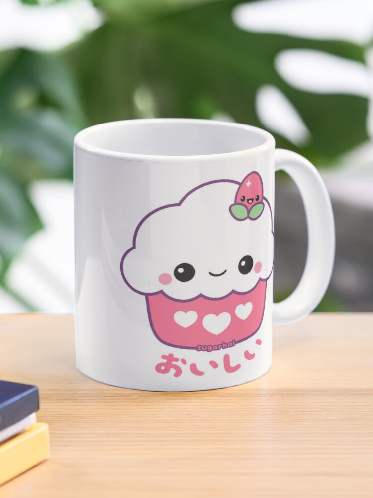 Cute Strawberry Cupcake Sticker by sugarhai, Redbubble