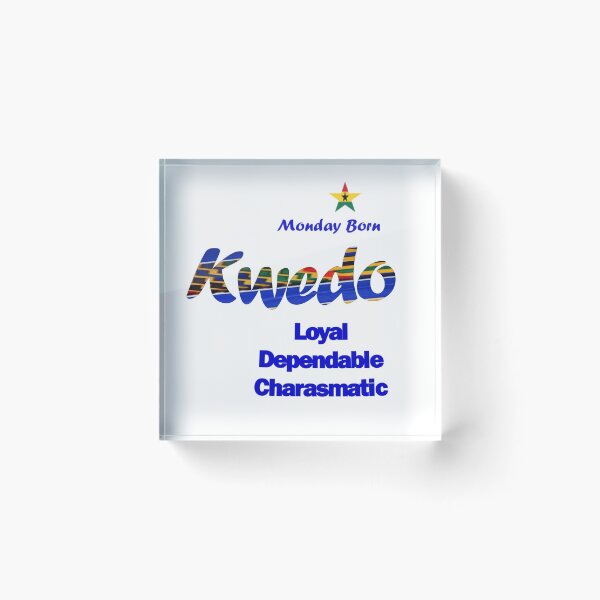 Item preview, Monday Born Ghanaian Male Name 'Kwedo' in Blue designed and sold by WhoWeAre.