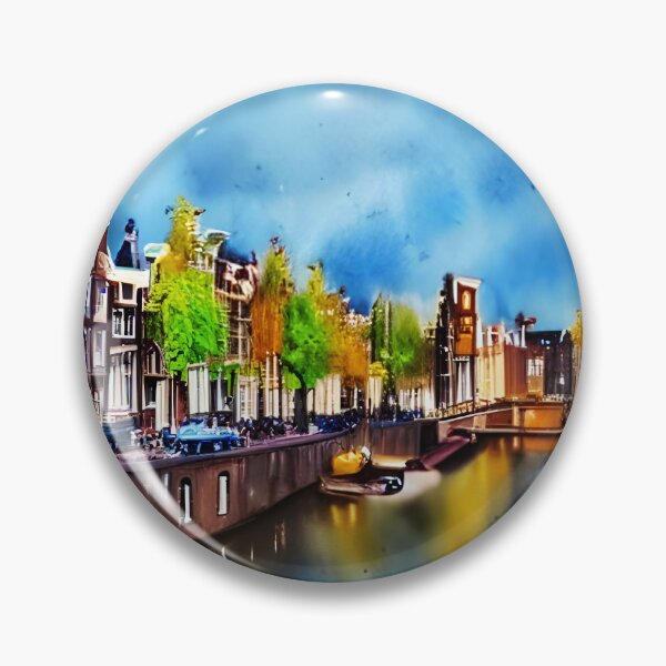 Item preview, Amsterdam Watercolor Art, City Landscape, Amsterdam Artwork designed and sold by viewgraphics.
