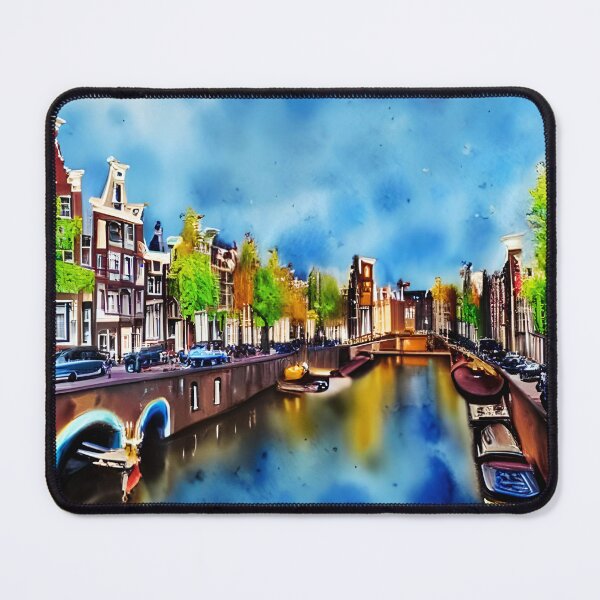 Item preview, Amsterdam Watercolor Art, City Landscape, Amsterdam Artwork designed and sold by viewgraphics.