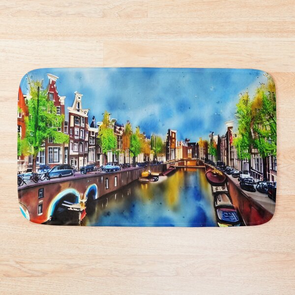 Item preview, Amsterdam Watercolor Art, City Landscape, Amsterdam Artwork designed and sold by viewgraphics.