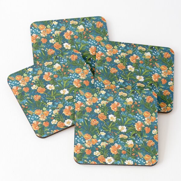 Item preview, Summer Flowers and Flower Stem Leaves Van Gogh Style Pattern designed and sold by sunflowerlight.
