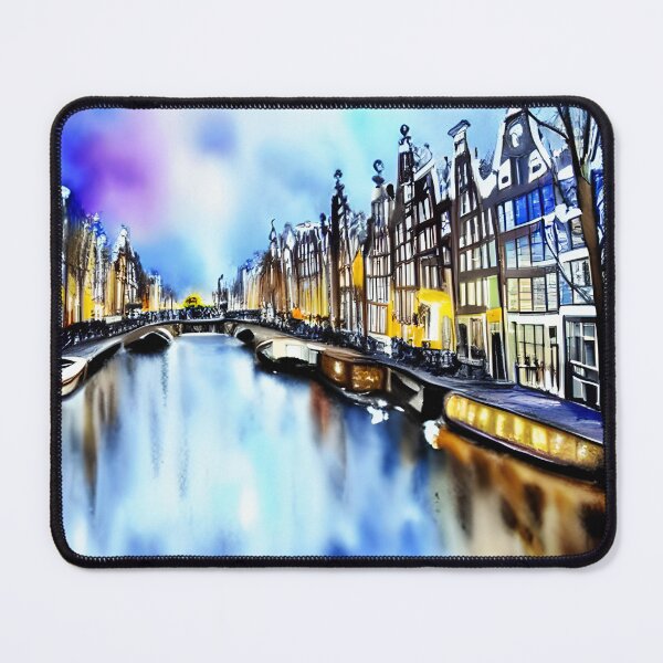 Item preview, Amsterdam Watercolor Art, City Landscape, Amsterdam Artwork designed and sold by viewgraphics.